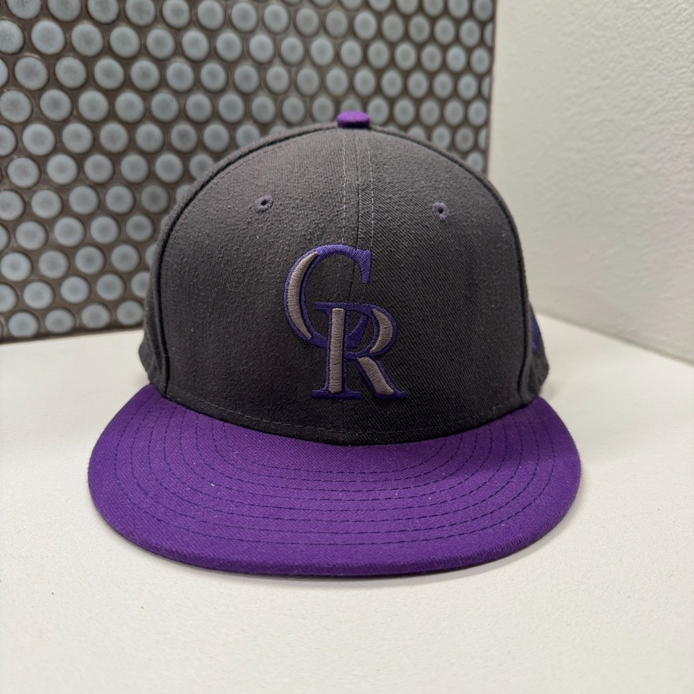 Colorado Rockies Hat Cap 7 1/2 Purple Gray New Era Fitted Adult Outdoor Baseball